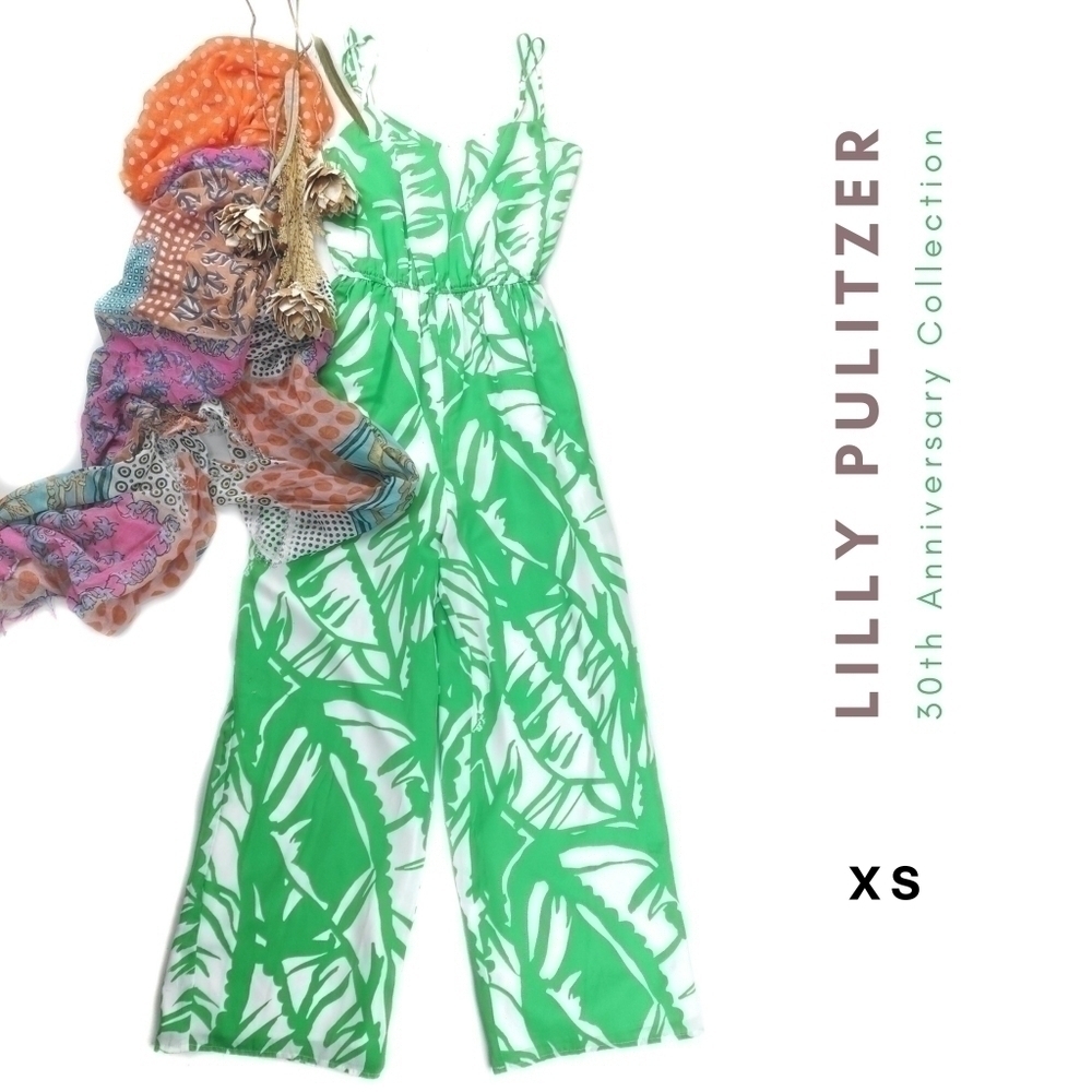 Lilly Pulitzer 30th Anniversary Collection Gren White Jumpsuit Sz XS
